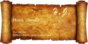 Hust Jenő névjegykártya